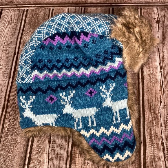 THE ORIGINAL ARIZONA JEAN COMPANY Women's OSFA Winter Trapper Bomber Hat Fur EUC - Picture 2 of 6